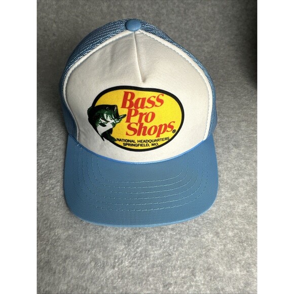 Bass Pro Shops Other - Vtg Bass Pro Shops Blue Trucker Baseball Hat Mesh Cap Outdoor Fishing SnapBack